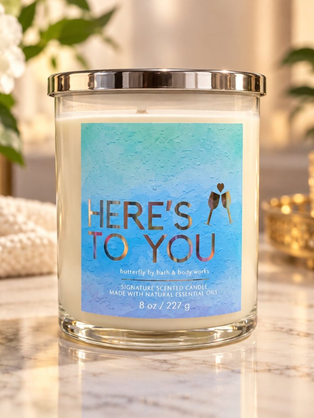 Bath & Body Works “Here’s to You” Single-Wick Scented Candle 8 oz